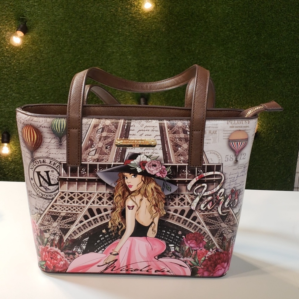 Nicole Lee medium size handbag brown Paris